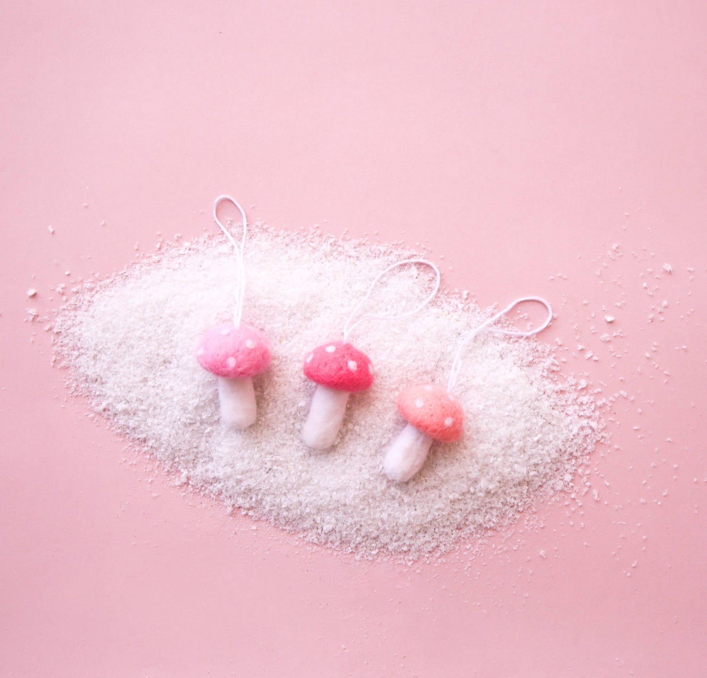 Holiday Mushroom Ornament | Light Pink