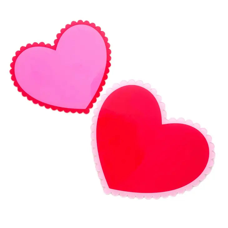 Scalloped Heart Serving Trays - Set of Two
