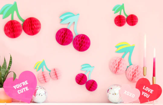Honeycomb Tissue Cherries - Set of 6