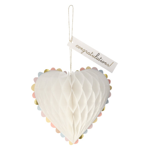 Honeycomb Heart Wedding Card