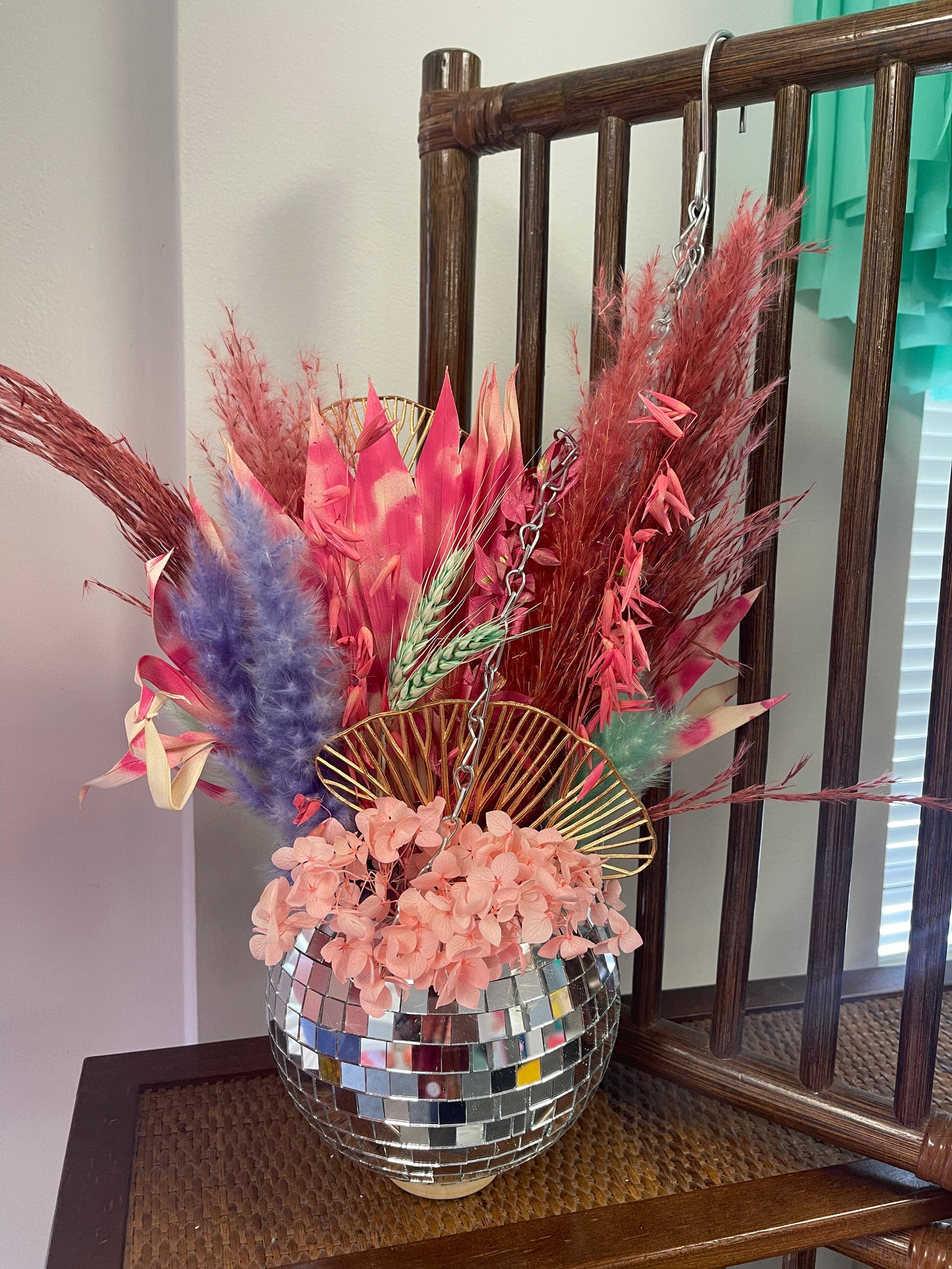 Disco Ball Floral Table Topper