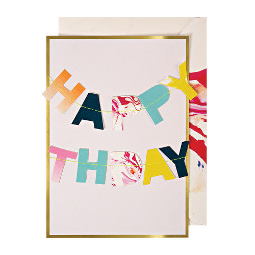 Marble Birthday Garland Card