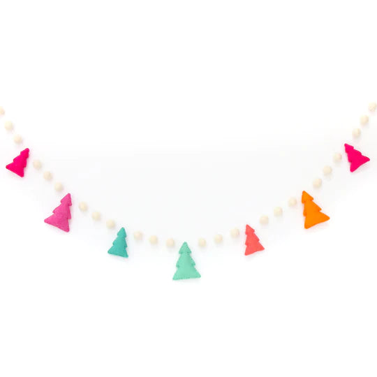 Rainbow Christmas Tree Felt Garland