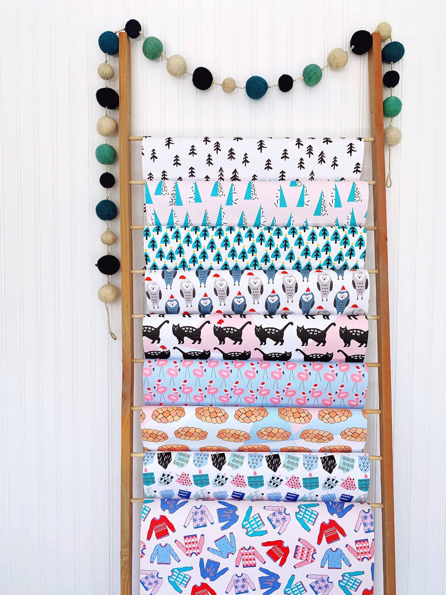 Christmas Cats Wrapping Paper Sheet