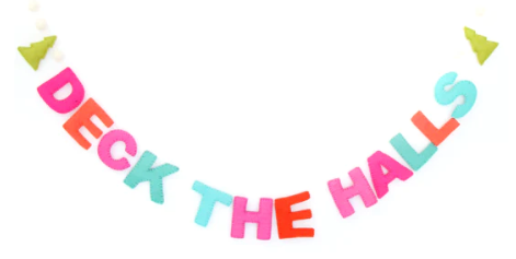 Deck the Halls felt Christmas garland