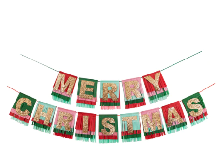 Merry Christmas Fringe Garland