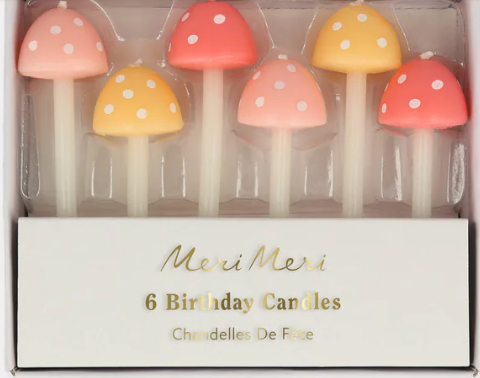 Mushroom Birthday Candles (x 6)