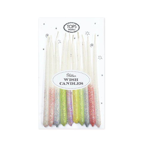 Glitter Wish Candles Multi Color 4"