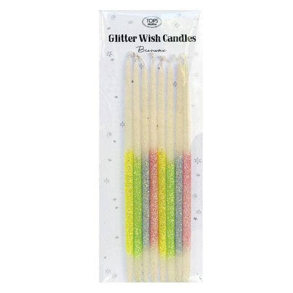 Glitter Wish Candles Beeswax Pastel - 6”