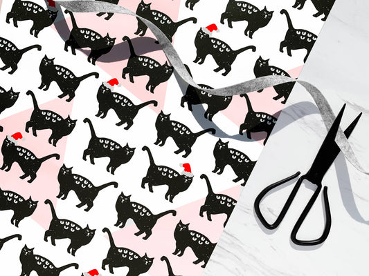 Christmas Cats Wrapping Paper Sheet