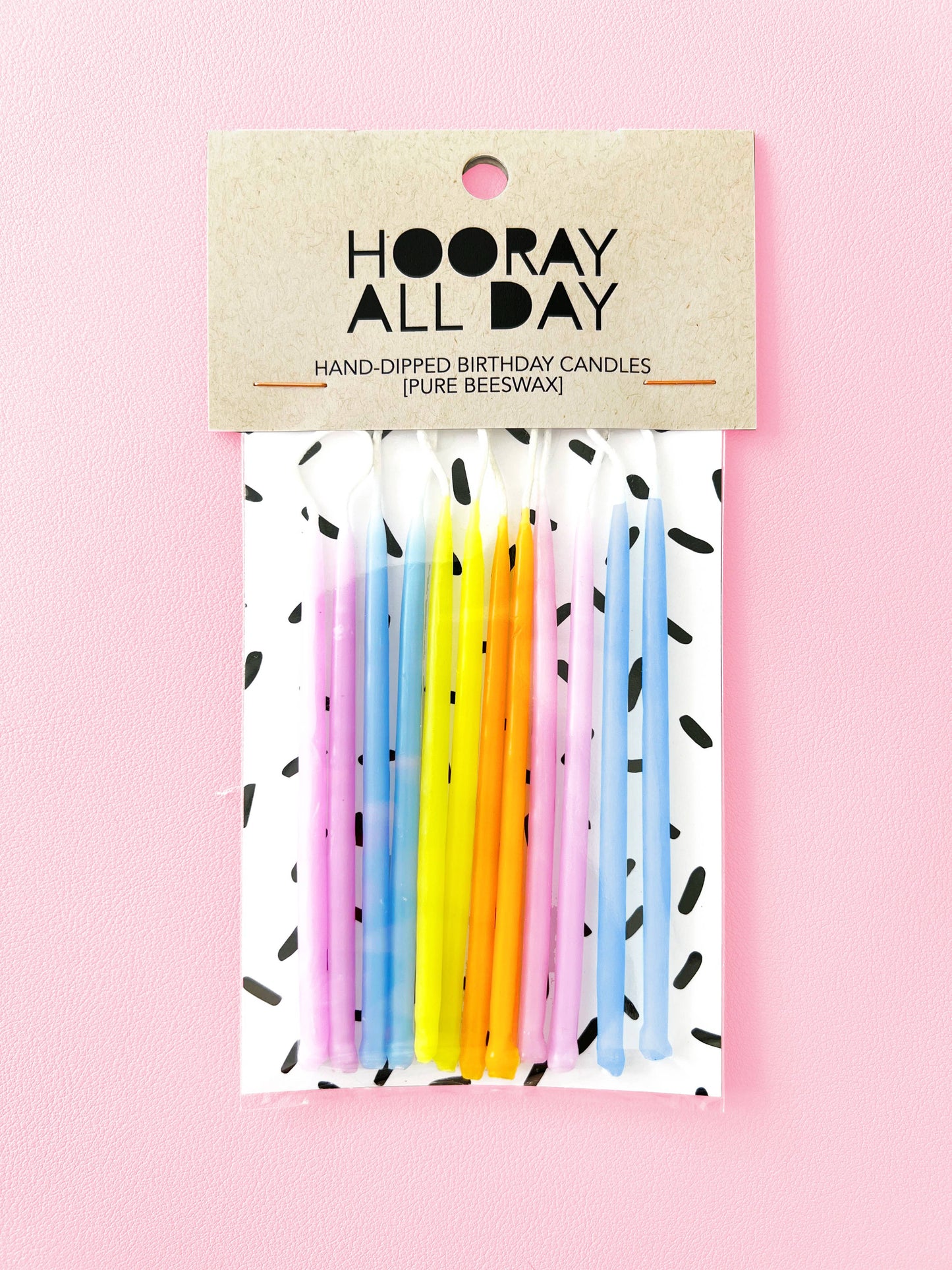 100% Beeswax Hand-Dipped Birthday Candles - Pastels