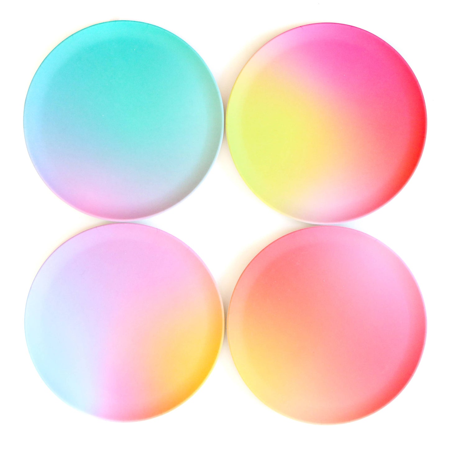 Rainbow Ombre Melamine Plate Set