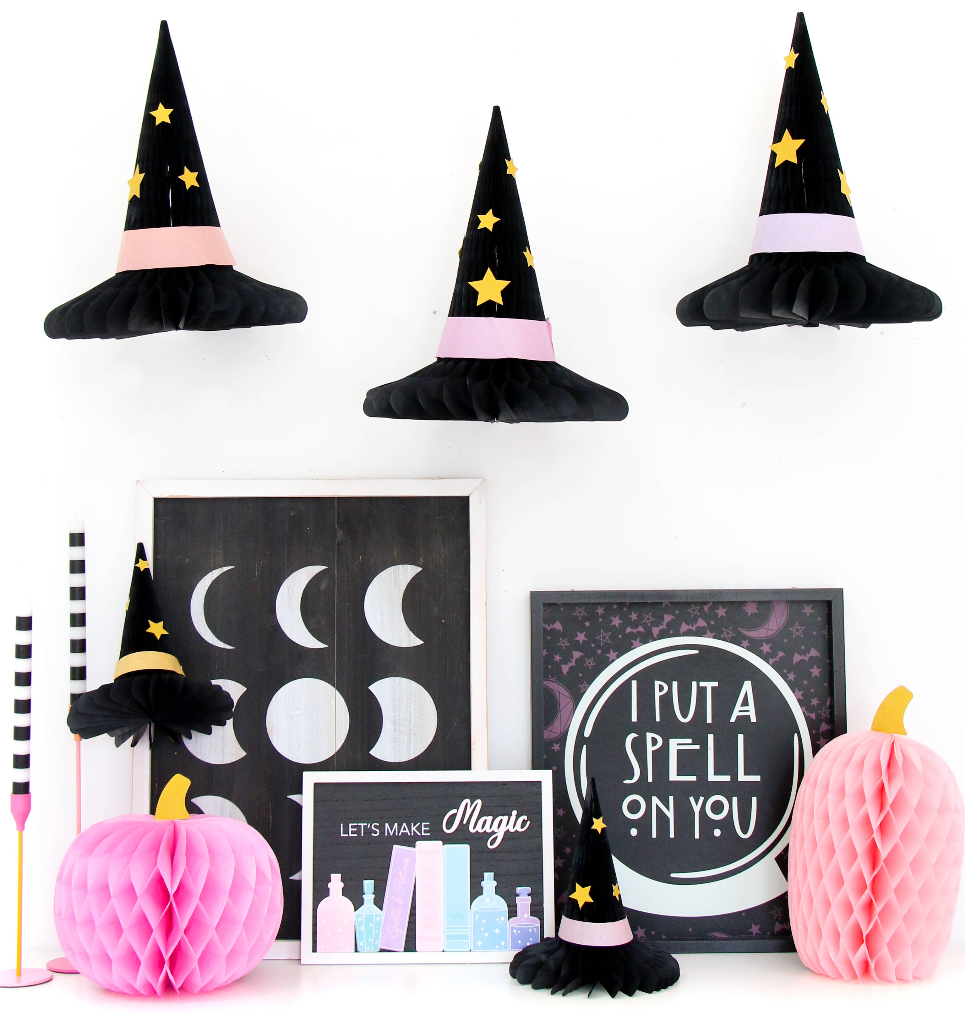 Honeycomb Paper Halloween Witch Hats – Tangled Balloons