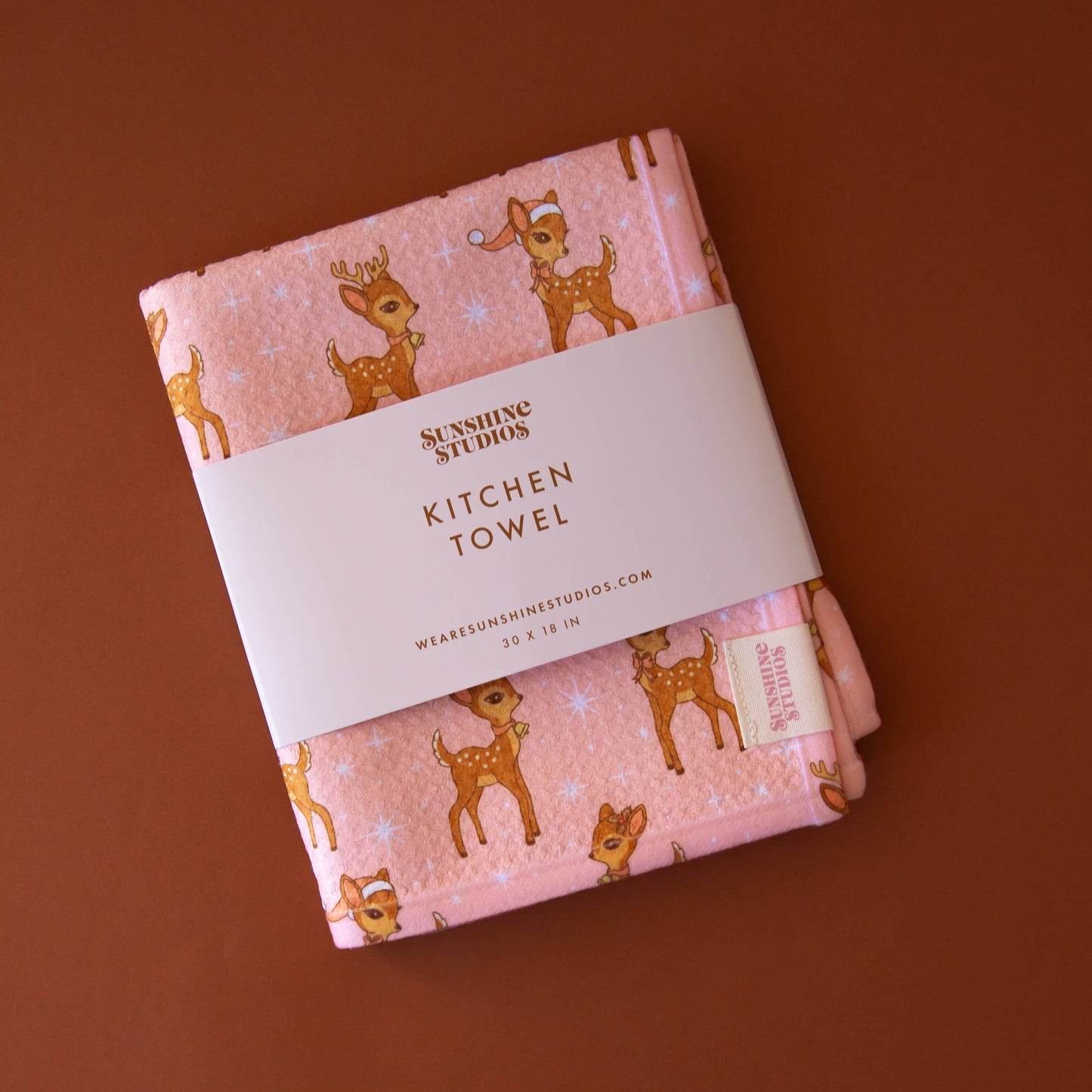 Kitchen Tea Towel | Retro Deer (Christmas Holiday)