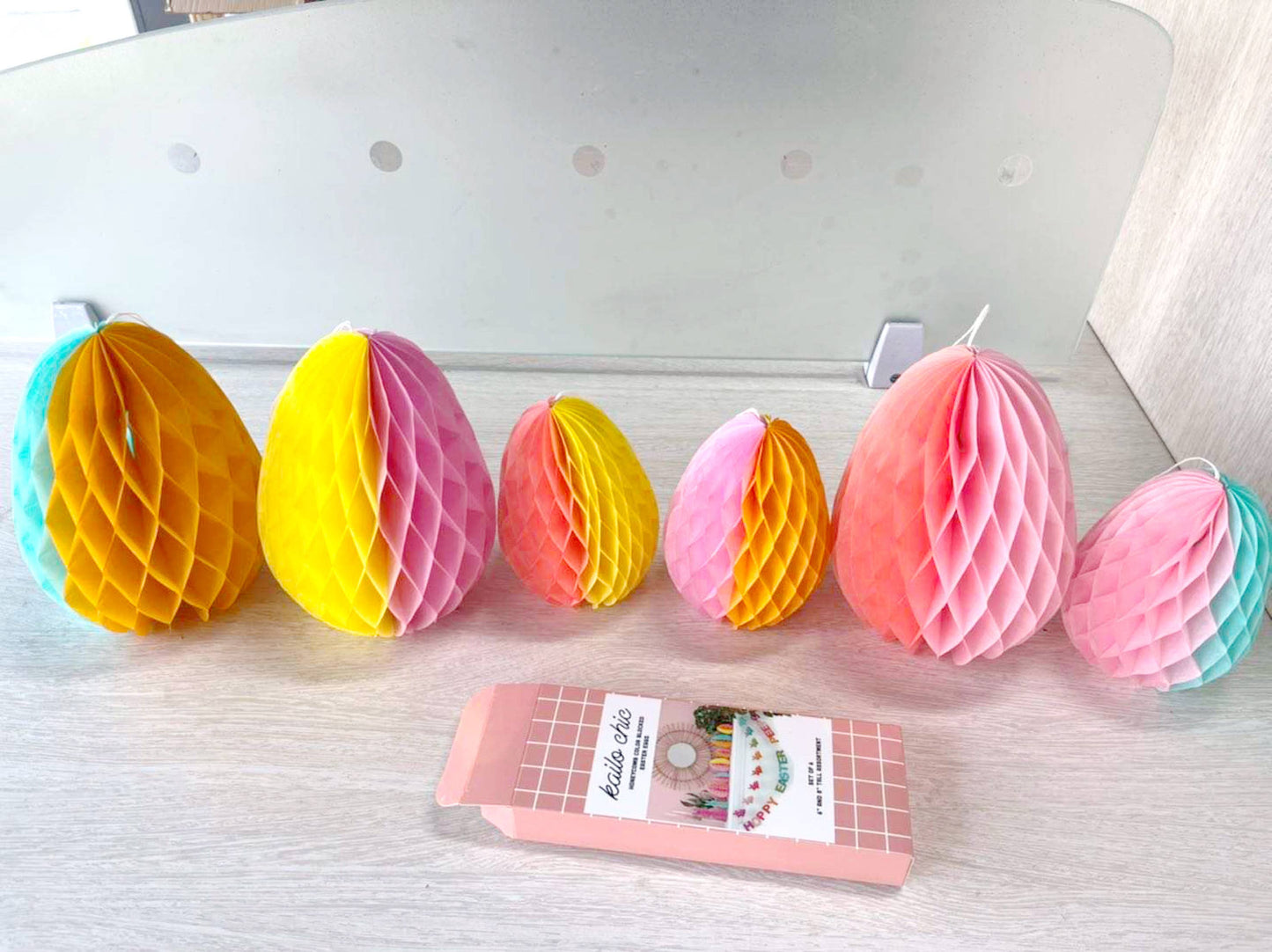 Honeycomb Color Blocked Eggs For Spring and Easter