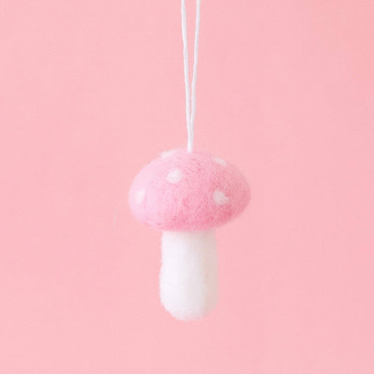 Holiday Mushroom Ornament | Light Pink