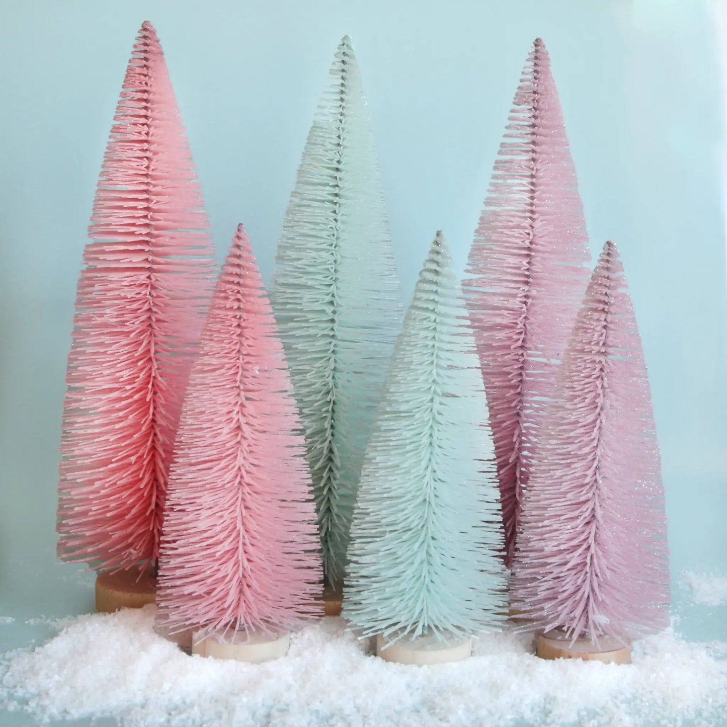 Bottle Brush Tree - Mint  (Sparkle Christmas Tree): 9"
