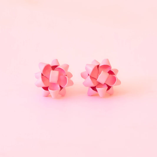 Holiday Bow Earrings | Single | Pink