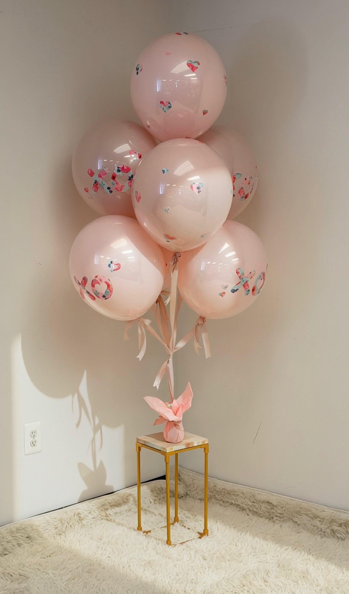 17" Helium "Glass" Balloons | Bouquet of 7 with custom decal accents