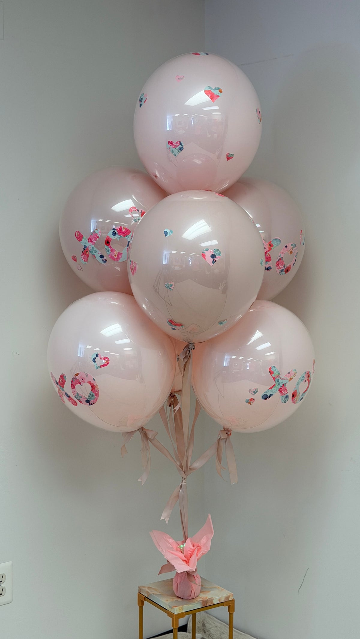 17" Helium "Glass" Balloons | Bouquet of 7 with custom decal accents