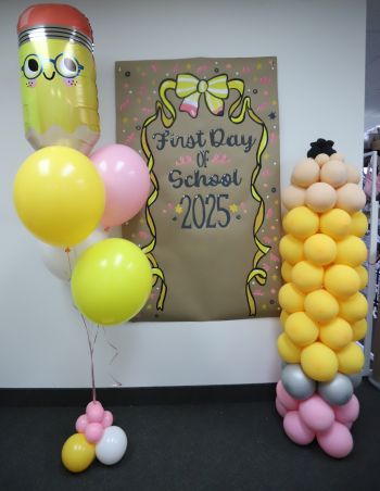 Back to School Painted Pencil Banner + Helium Bouquet (Available as a Set or Individually)