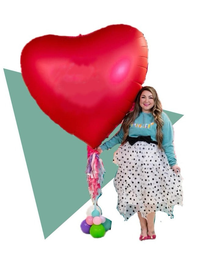 Giant Helium-Filled Foil Heart with Tassel