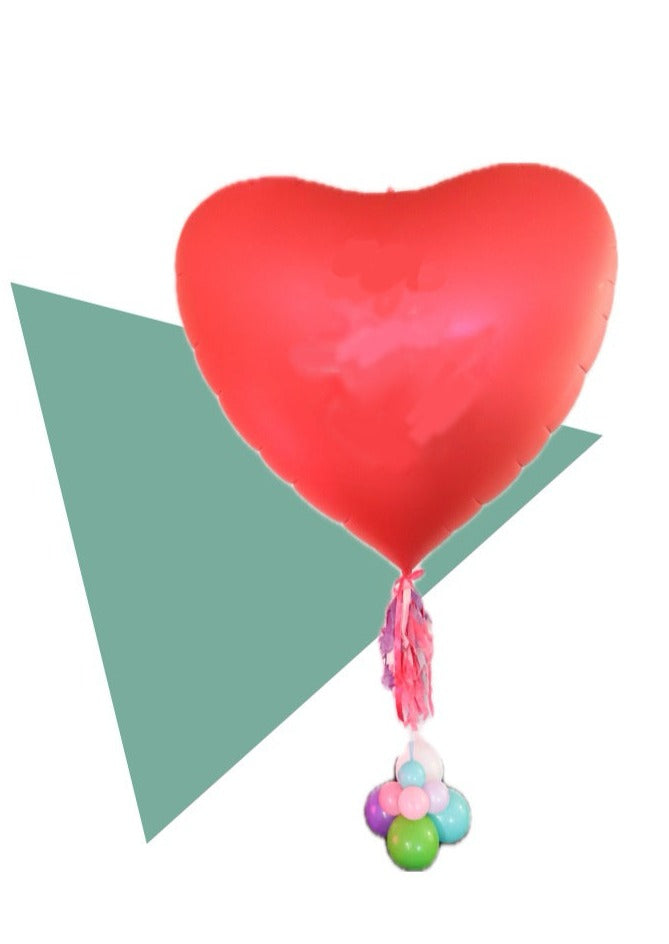 Giant Helium-Filled Foil Heart with Tassel