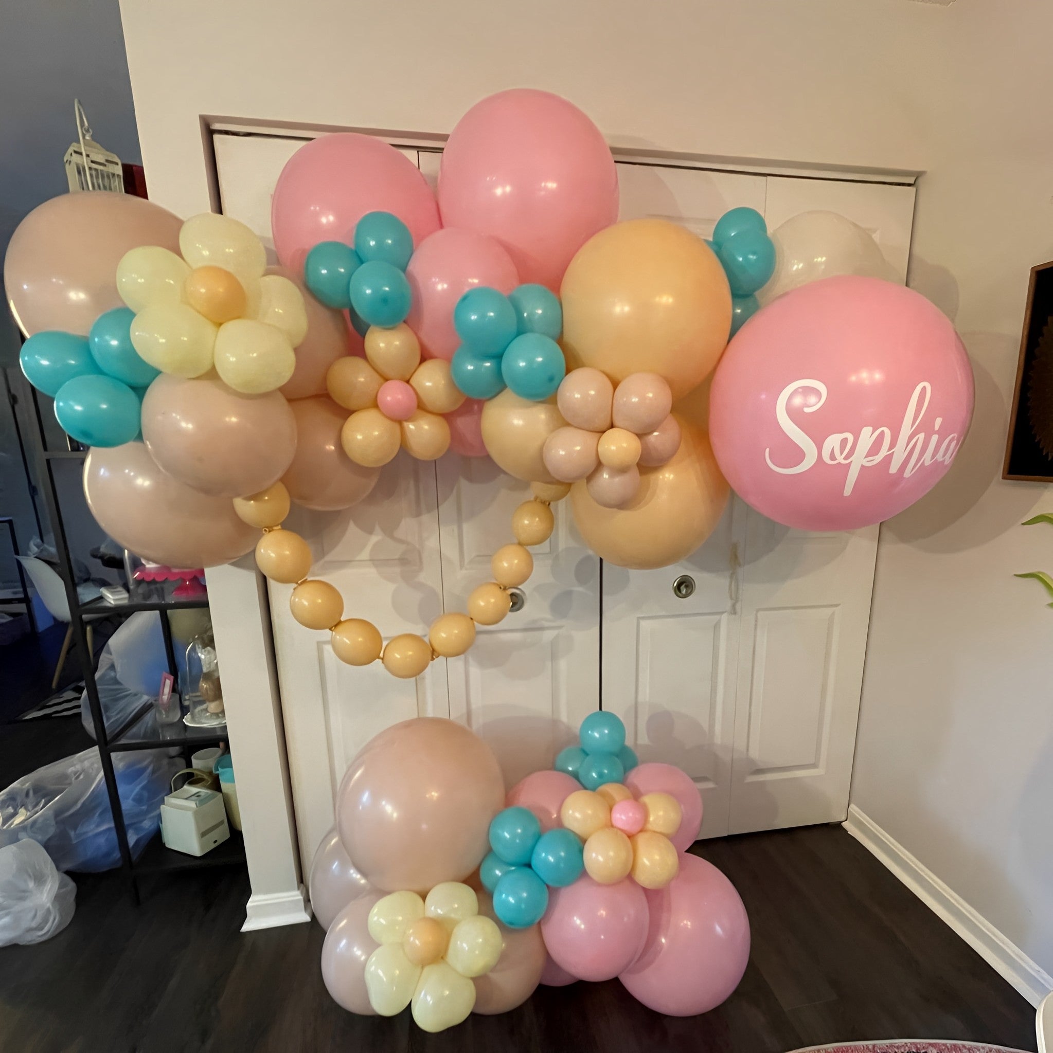 Custom Color-Blocked Balloon Garland 3D