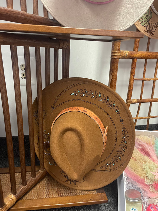 Tan hat with light Tan Band