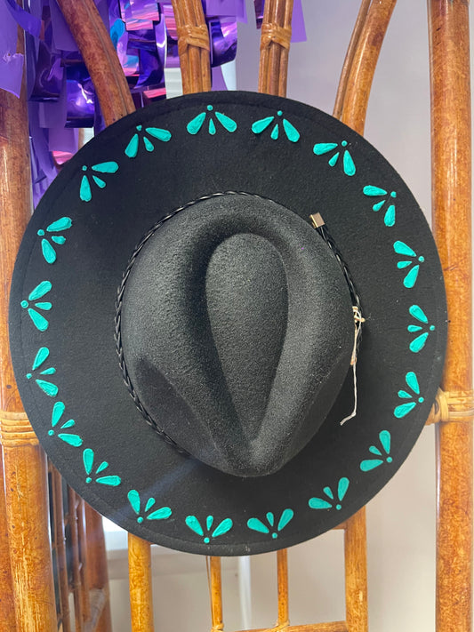 Black Hat with Turquoise accents