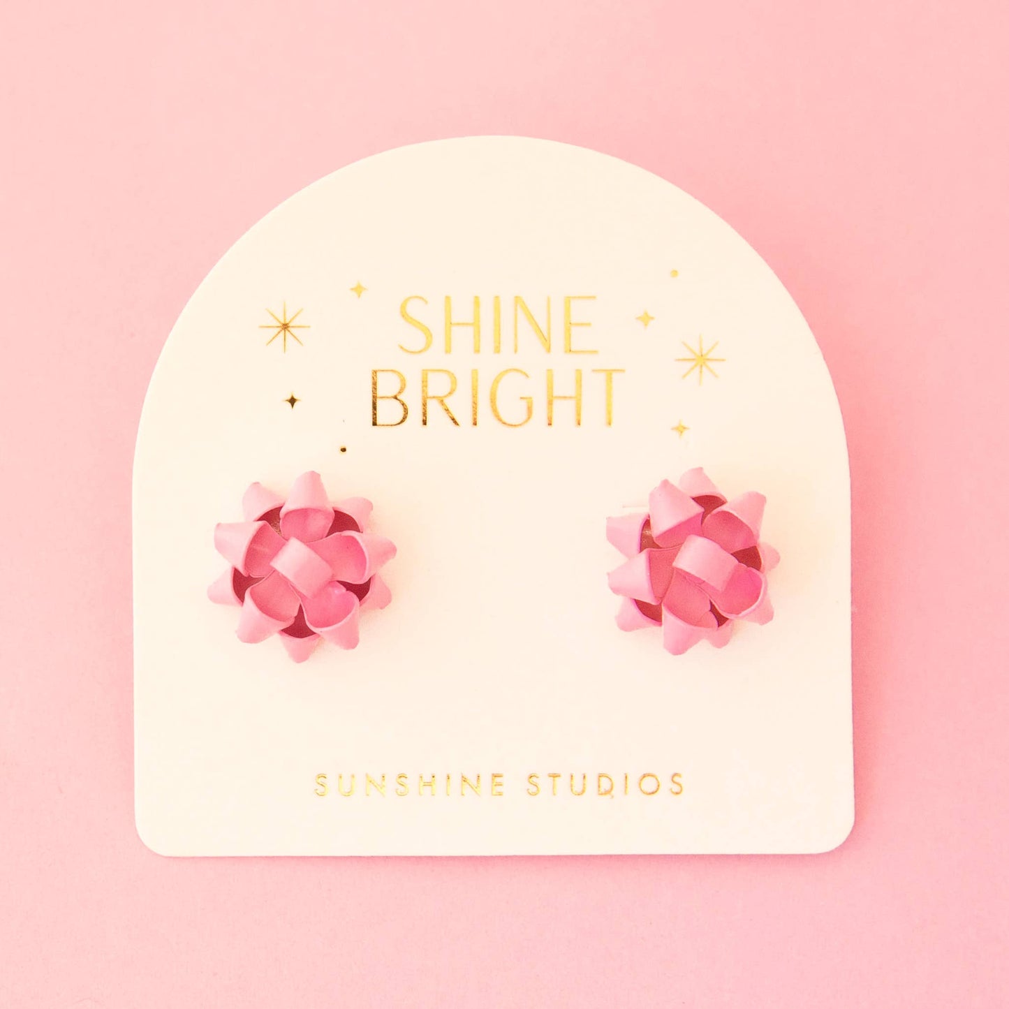 Holiday Bow Earrings | Single | Pink