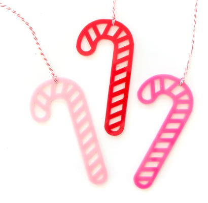 Red and Pink Candy Cane Gift Tag Set