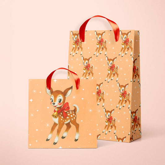 Retro Deer Gift Bag: S