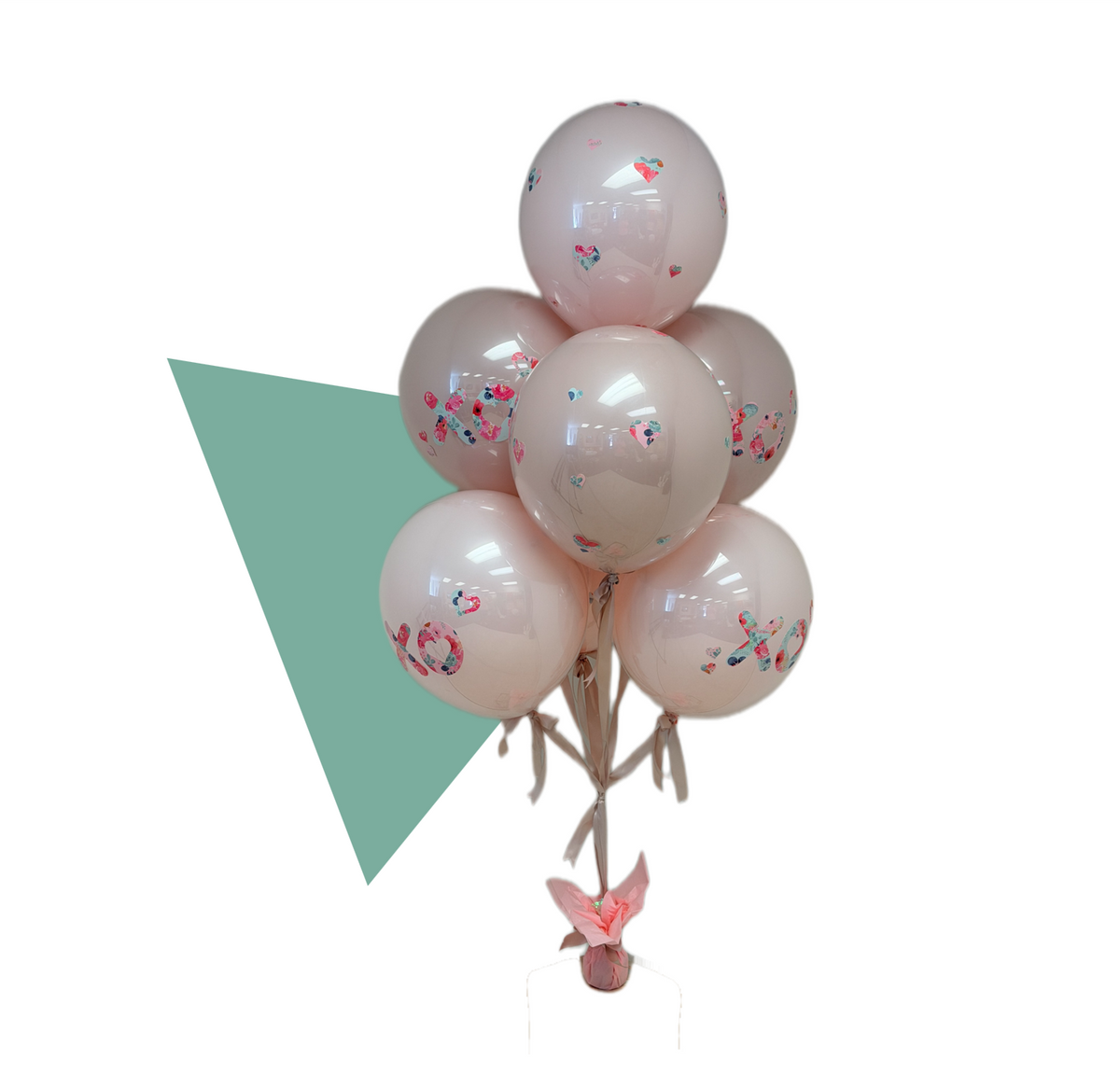 17" Helium "Glass" Balloons | Bouquet of 7 with custom decal accents