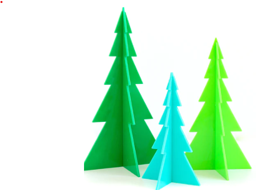 Green and Blue Acrylic Tree Set