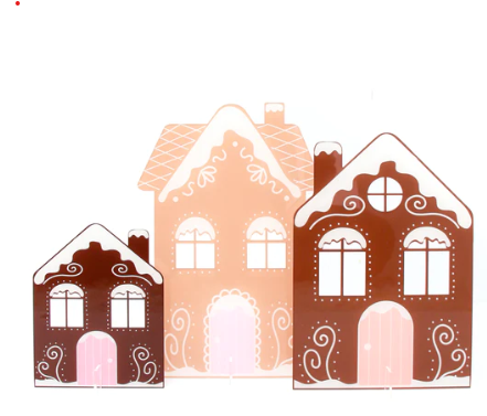Acrylic Gingerbread Houses - Set of 3