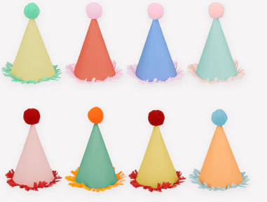 Set of 8 Large Party Hats