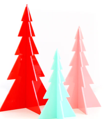 Red and Mint Acrylic Tree Set