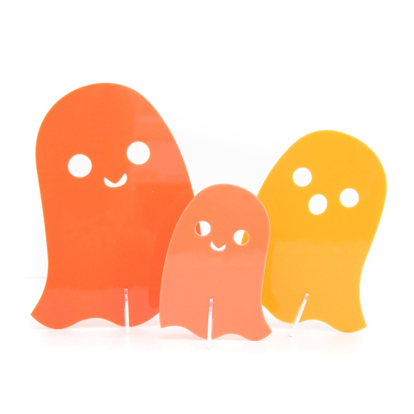 Coral and Orange Acrylic Ghost set of 3