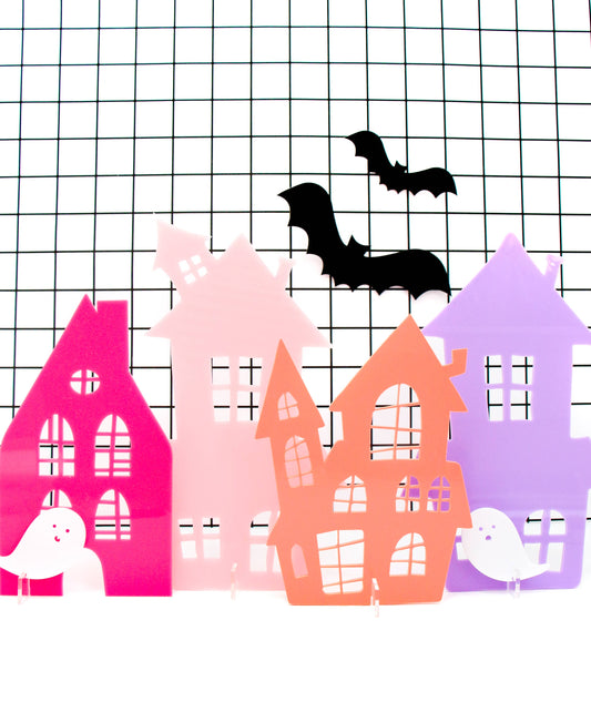 Acrylic Haunted Houses - set of 4