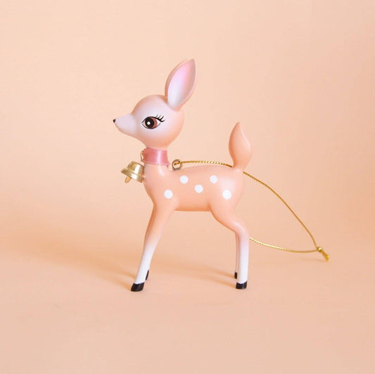 Retro Deer Ornament - Peach
