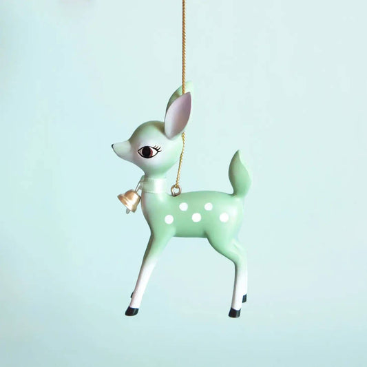 Retro Deer Ornament - Mint
