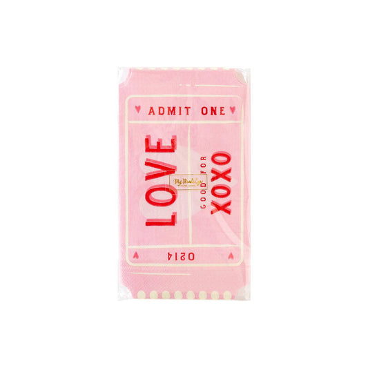 VAL1036 -  Love Ticket Shaped Dinner Paper Napkin
