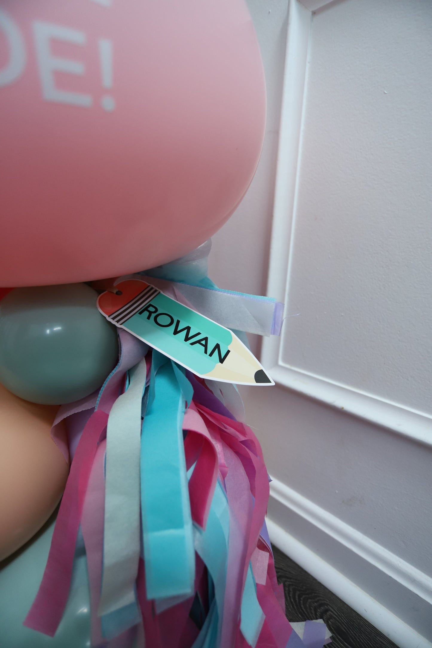 Personalized Back to School Apple Wand + Base Balloons