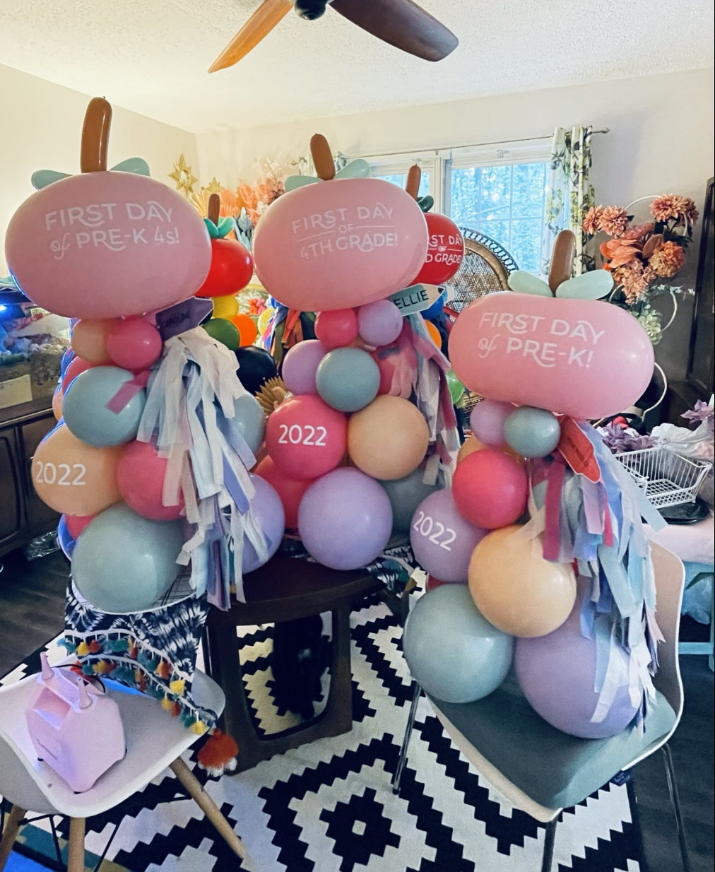 Personalized Back to School Apple Wand + Base Balloons