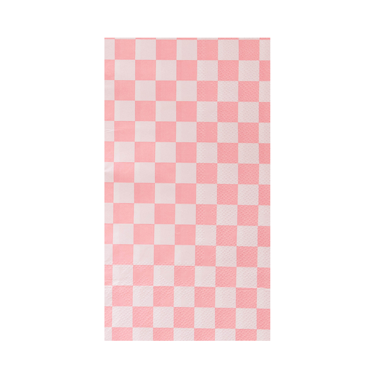 Check It! Tickle Me Pink Check Guest Napkins - 16 Pk.