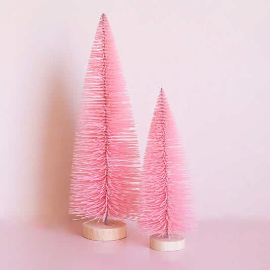 Bottle Brush Tree - Warm Pink  (Sparkle Christmas Tree): 9"